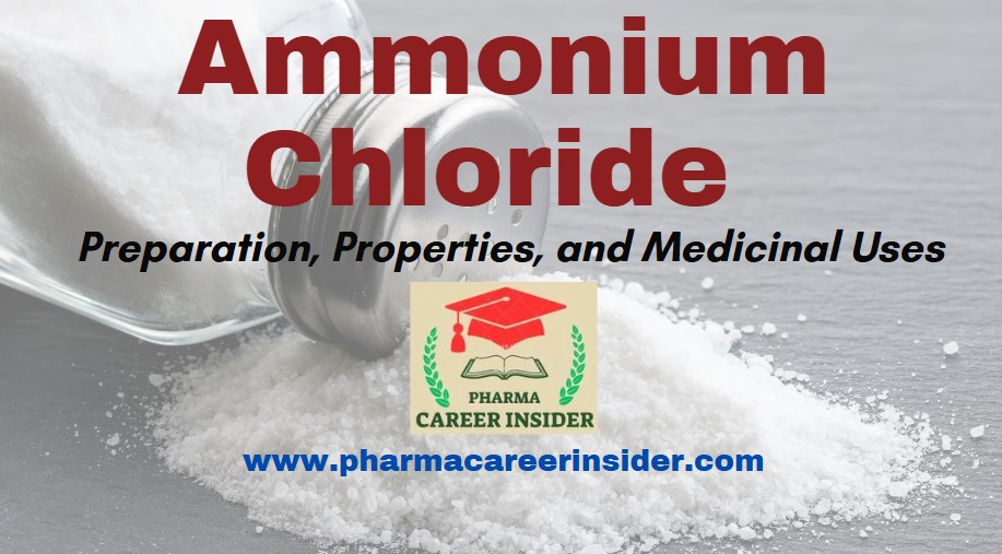 Ammonium Chloride as an Acidifier: Preparation, Properties, and Medicinal Uses